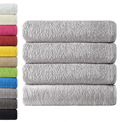 Afbeelding van NatureMark Set van 4 douchehanddoeken, afmetingen 70 x 140 cm, zilvergrijs, 100% katoen