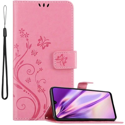 Afbeelding van Cadorabo Hoesje geschikt voor Huawei P30 LITE in BLOEMEN ROZE Beschermhoes bloemmotief met magnetische sluiting, standfunctie en kaartsleuven Book Case Cover Etui