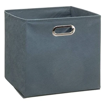 Afbeelding van Opbergmand/kastmand 29 liter grijsblauw linnen 31 x cm Opbergboxen Vakkenkast manden