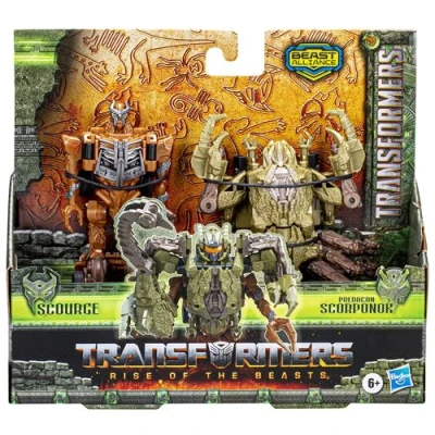 Image de Figurines Transformers Rise of the Beasts Beast Alliance Pack de 2 Combiners Scourge et Predacon Scorponok