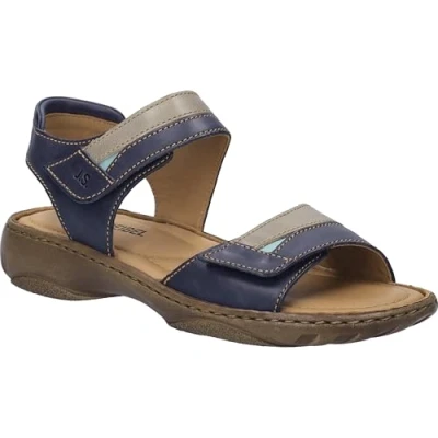 Afbeelding van Josef Seibel Debra Sandalen met plateauzool, Dames, Maat: 38, Indigo multi Leer
