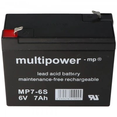 Afbeelding van Multipower MP7 6S, WP7 6S accukabel PB 6Volt 7Ah