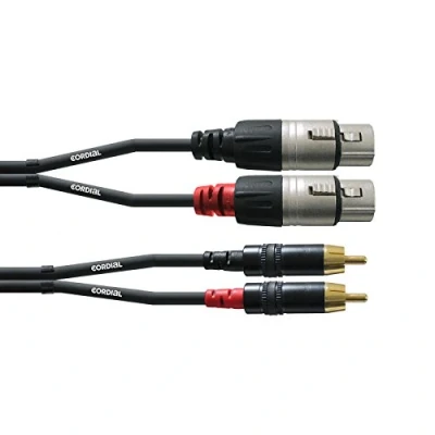 Image de CORDIAL Câble audio double XLR femelle/Rca 3 m