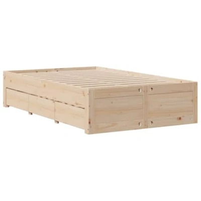 Afbeelding van vidaXL Bedframe zonder matras met lades massief grenenhout 120x200 cm