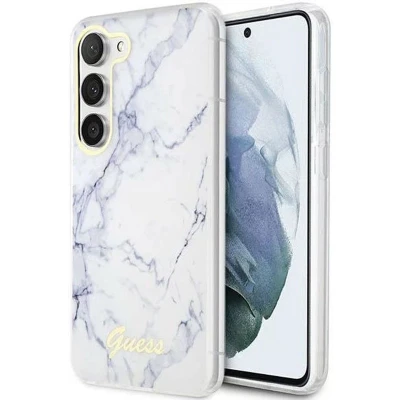 Afbeelding van Guess Hoesje Back Cover Marmer Wit Geschikt voor Samsung Galaxy S23 Plus