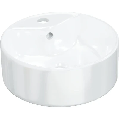 Afbeelding van vidaXL Wasbak 40x14,5 cm rond keramiek wit