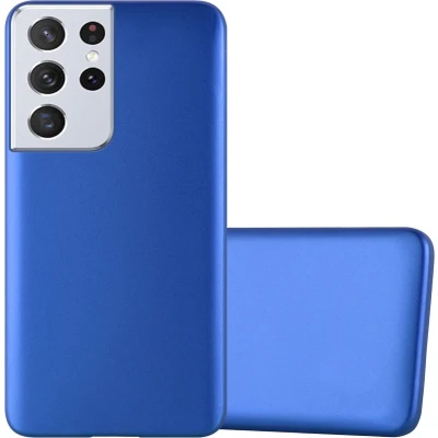 Afbeelding van Cadorabo Hoesje geschikt voor Samsung Galaxy S22 ULTRA in METAAL BLAUW Beschermhoes gemaakt van flexibel TPU silicone Case Cover