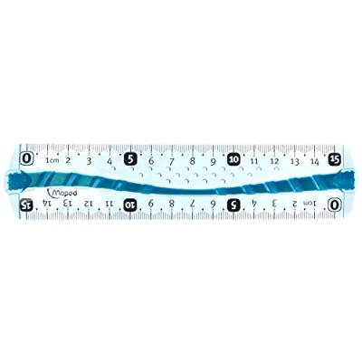 Afbeelding van Maped platte liniaal, onbreekbaar, met vuilafstotende randen, antislip, 15 cm, kleur: blauw