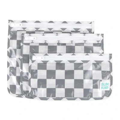 Afbeelding van Bumkins Reistasjes met doorzichtig venster (3 stuks) Charcoal Check
