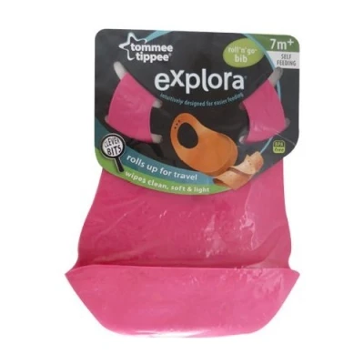 Afbeelding van Tommee Tippee Explora Slab Roll&#039;n go Bib diverse kleuren fuchsia
