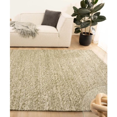 Afbeelding van Wollen Vloerkleed Vridning Olijfgroen 240x340 Cm