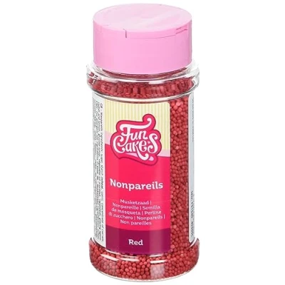 Afbeelding van FunCakes Suikerdecoratie Musketzaad Rood 80g Eetbare Taartdecoratie