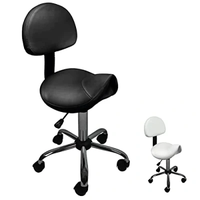 Afbeelding van Vivezen Ergonomische rolkruk met rugleuning in hoogte verstelbaar van 49 tot 62 cm en 360 draaibaar 2 kleuren
