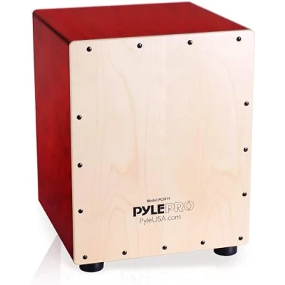 Afbeelding van Pyle Cajon met Snaren, Houten Cajón Percussiekist, Lichtgewicht en Handgemaakte drum, Jam