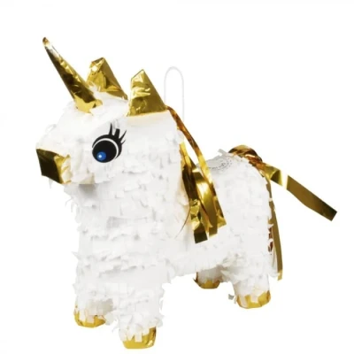 Image de Eenhoorn mini pinata goud wit