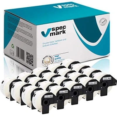 Afbeelding van specmark 20 rollen afzonderlijke etiketten compatibel met Brother DK 11208 38 mm x 90 400 voor alle QL 570 700 800 labelprinters