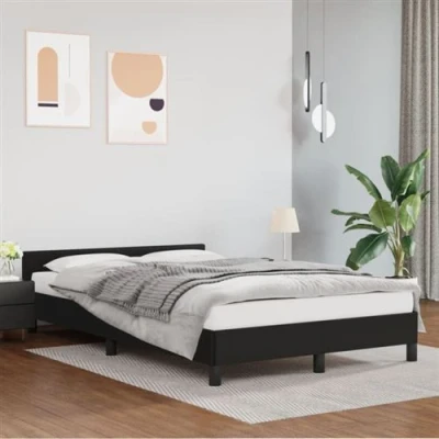 Image de vidaXL Cadre de lit sans matelas noir 120x190 cm similicuir379541