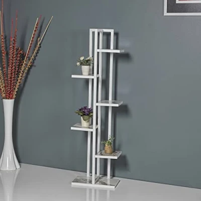Afbeelding van Plantenstandaard Tohmajärvi 120x34x21cm wit en marmer