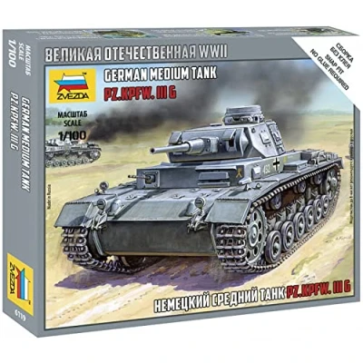 Afbeelding van Zvezda German Tank Panzer Iii (Zve6119) modelbouwsets, hobbybouwspeelgoed voor kinderen, modelverf en accessoires