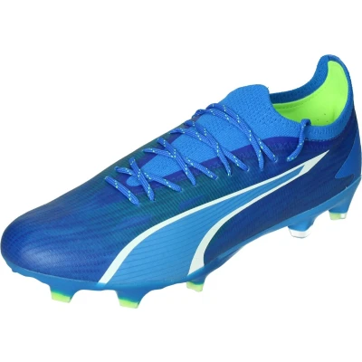Afbeelding van Puma Ultra Ultimate FG/AG Voetbalschoenen met kunststof noppen, Heren, Maat: 42.5, blue/white/pro green Kunststof/ textiel