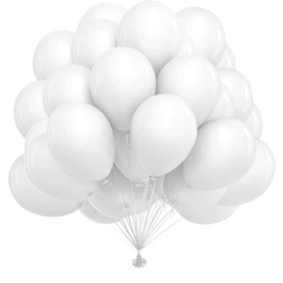 Afbeelding van 50 stuks witte latexballonnen van 25 cm voor verjaardagsdecoratie, bruiloftsdecoratie, feest, babyshower