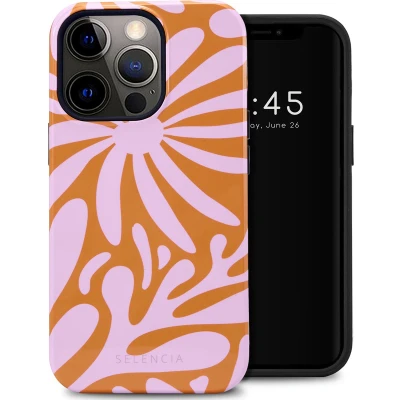 Afbeelding van Selencia Hoesje Geschikt voor iPhone 13 Pro Vivid Backcover Modern Bloom Pink