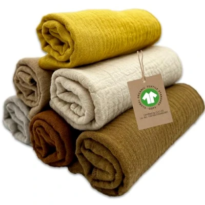 Afbeelding van mimaDu Bio GOTS Biologische mousseline doekjes, 25 x cm, mini babydoekjes, kleine handdoeken, 100% biologisch katoen, superzacht en absorberend (woestijn)