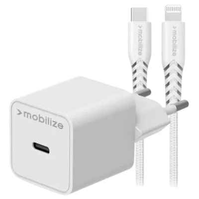 Afbeelding van Mobilize USB C Snellader 20W + Lightning Kabel Wit