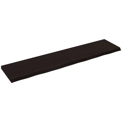 Afbeelding van vidaXL Wastafelblad 220x50x(2 6) cm behandeld massief hout donkerbruin