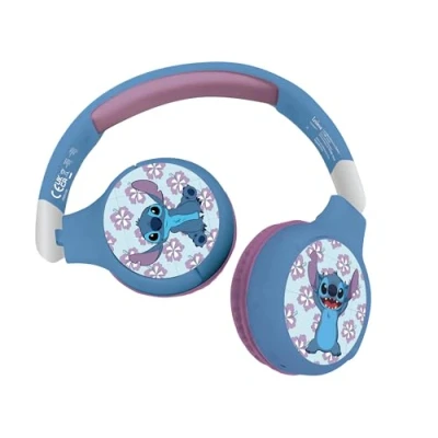 Image de Lexibook Disney Stitch Écouteurs avec micro sur oreille Bluetooth filaire, sans fil jack 3,5mm