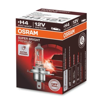 Afbeelding van Osram H4 Halogeenlamp 12V 100/90W Super Bright Premium P43t