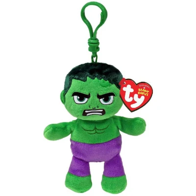 Afbeelding van TY Beanie Babies Clip Marvel Knuffel Hulk 12 cm