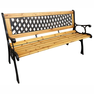 Afbeelding van Tuinbank Parkbank MIRT Gietijzer Hout Bruin 125x73x52 cm