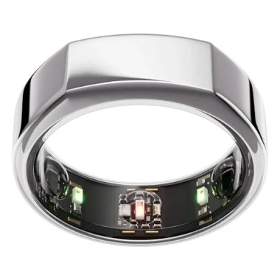 Image de Oura Gen3 Heritage Anneau connecté taille 12, Silver Suivi sommeil, fréquence cardiaque et activité Max. 7 jours d&#039;autonomie Compatible iOS/Android Baguier pour trouver votre