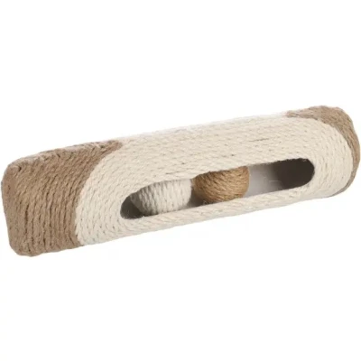 Afbeelding van Flamingo Bal Met Ratel Floris Kattenspeelgoed Ø9.5 cm Bruin