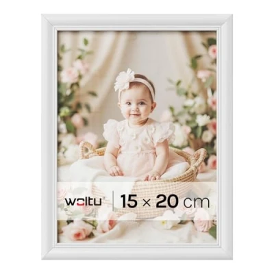 Afbeelding van WOLTU 1 x houten fotolijst Artos stijl, voorkant van glas, 15 20 cm, wit 9419