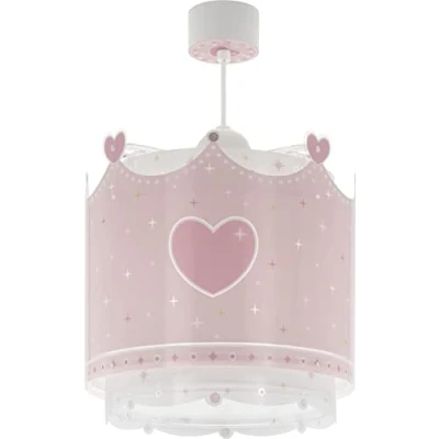 Afbeelding van Dalber 61102 Hanglamp voor kinderkamer, plafondlamp met roze kroon, Little Queen 61102, E27