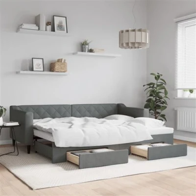 Image de vidaXL Lit de jour avec gigogne et tiroirs sans matelas 80x200 cm3197220