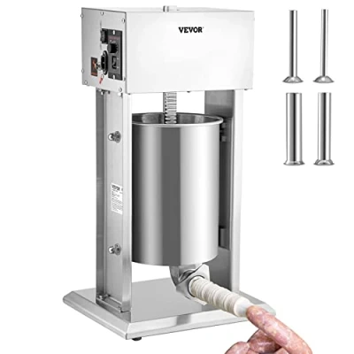 Image de VEVOR 10L Poussoir à Saucisses Électrique Machine Saucissons Verticale 4 Tubes