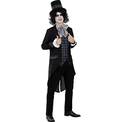 Afbeelding van Funidelia Donker Mad Hatter Kostuum voor mannen Hatter, Films &amp; Series, Alice in Wonderland Volwassenen Accessoire verkleedkleding en rekwisieten Halloween, carnaval feesten Maat XL Zwart
