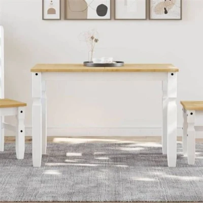 Afbeelding van Eettafel Corona 112x60x75 cm massief grenenhout wit