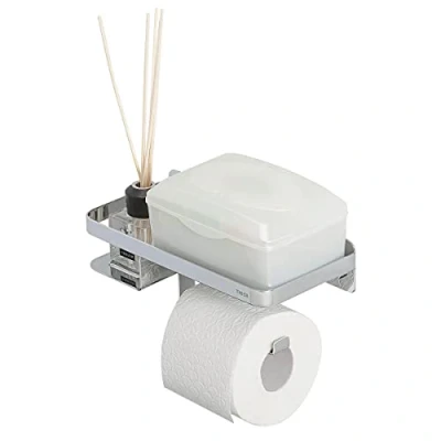Afbeelding van Tiger Caddy Wc rolhouder met planchet 24 cm Chroom