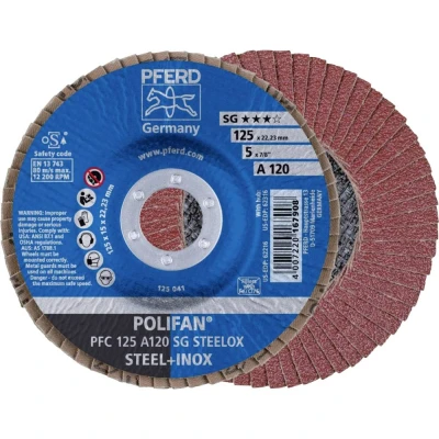 Afbeelding van PFERD 67712125 PFC 125 A 120 SG STEELOX Lamellenschijf Diameter mm Boordiameter 22.23 RVS, Staal 10 stuk(s)