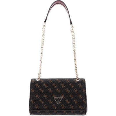 Afbeelding van GUESS Schoudertas Noelle Covertible Xbody Flap Bag Brown Donkerbruin