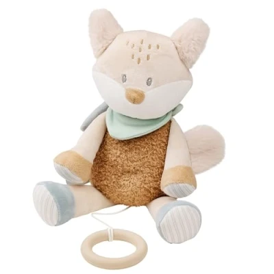 Afbeelding van Nattou FLO, ERNEST &amp; OLI Muziek Knuffel Vos 24 cm Munt Groen