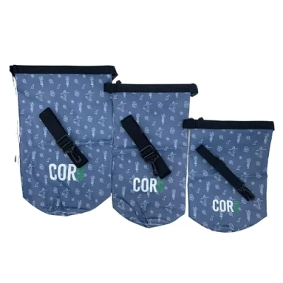 Afbeelding van COR Surf Drijvende waterdichte tas met roldeksel om spullen droog te houden voor kajakken, raften, boottochten, zwemmen, kamperen, wandelen, strand, vissen, Hawaïaans Pack van 3