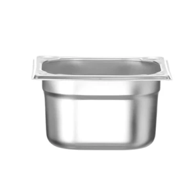 Image de HENDI Bac Gastronorme, GN 1/6, résistance thermique 40 C à 300 C, utilisable dans des fours convection, réfrigérateurs, bain maries, chafing dishes, 1.6L, 176x162x(H)100mm, inox