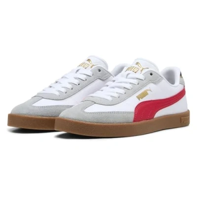 Afbeelding van Puma CLUB II ERA CV JR Unisex Sneakers laag voor kinderen, Maat: 36, White/for all time red/cool mid gray Leer en textiel