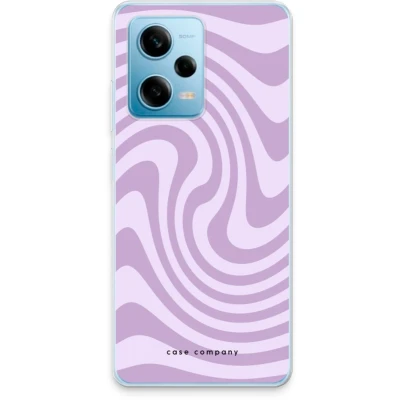 Afbeelding van Case Company® hoesje geschikt voor Xiaomi Redmi Note 12 Pro 5G Swirl Paars Soft Cover Telefoonhoesje Bescherming aan alle Kanten en Schermrand