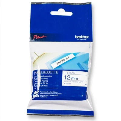 Image de Brother M K233BZ cassette à ruban non laminé 12 mm (d&#039;origine) bleu sur blanc